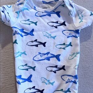 Carter's Blue Shark Pattern Onesie